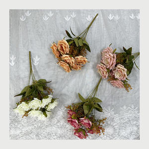 Usine En Gros Grand Bouquet 7 <span class=keywords><strong>Hugo</strong></span> Roses 8 cm De Diamètre Artificielle Automne Couleur Mariage Halloween Nouvel An Saint Valentin - Product Image 2