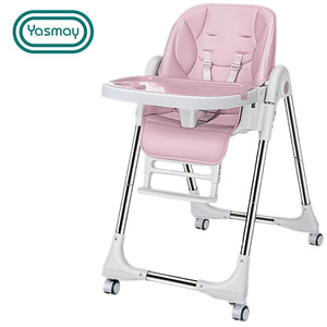 كرسي مرتفع لتغذية الأطفال 3 في 1، كرسي إطعام للأطفال بعجلات، كرسي فاخر بظهر مرتفع لإطعام الأطفال - Product Image 5