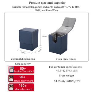 Torson 80 + Pu Carte Boîte De Rangement Magic Deck Case pour Jeux De Société pour Yugioh TCG CCG PTCG Trading Card Toploading Deck Box - Product Image 2
