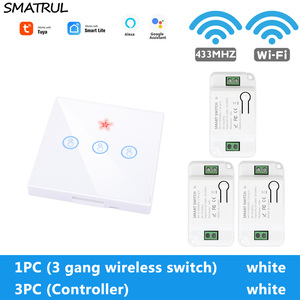 Tuya Smart Life APP <span class=keywords><strong>WiFi</strong></span> TOUCH Switch Light RF 433Mhz Wall modulo Timer relè fai da te Google Home Amazon Alexa 110V 220V 10A - Product Image 2