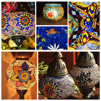 Carreaux de mosaïque pièces bricolage artisanat lampe accessoires de table diamant forme Mica vitrail mosaïque faisant des carreaux pour Puzzle Art OEM