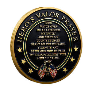 Moneda Conmemorativa de Metal con Patrón de Emblema Grabado en Doble Cara, Estilo Hero's Valor, Recuerdo Decorativo Chapado en Oro - Product Image 3