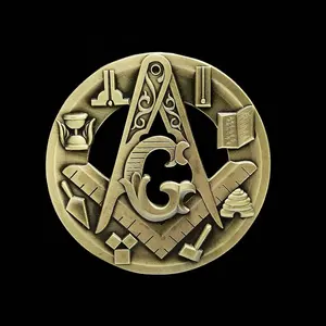 Emblem mobil Masonik Lifeng model gratis disesuaikan untuk Anda bulat logo AG Emblem Freemason untuk hadiah