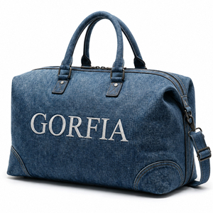 Bolsa de Viaje de Mezclilla a la Moda, Bolsa de Fin de Semana de Gran Capacidad, Bolso de Mano para Mujer, Bolsa de Viaje Informal - Product Image 2