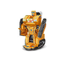 Juguete Robot Transformable en Oferta, Vehículo de Construcción Eléctrico, Excavadora Deformable, Juguetes de Coche para Niños con Luces y Música
