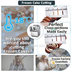 Máquina Cortadora de Pasteles Congelados, Tiramisú y Crepas, Totalmente Automática, Ultrasónica, con Cuchilla Delgada, de Grado Alimenticio y Redonda - Product Image 3