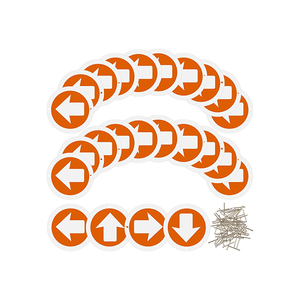 Indicatori Riflettenti in Alluminio con Chiodi, Frecce Arancioni Luminose per Sentieri, Marcatori per Alberi Facili da Installare per Navigazione Outdoor - Product Image 1