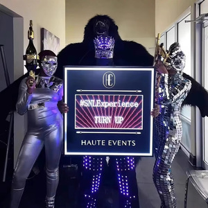 LED Scrolling <b>Letter</b> Screen Rectangle Acrylic Frame Full Color <b>Light</b> Box Sign For Bars And KTVs Freestanding Display Stand - Product Image 1