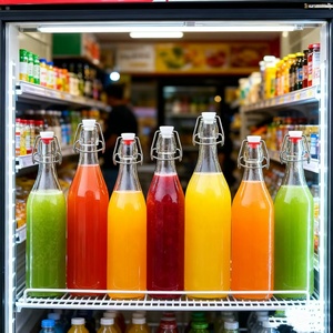 Bouteille en verre ronde haute et étroite pour vin et tequila DIY, avec <span class=keywords><strong>bouchon</strong></span> métallique, 750 ml, 1 L, blanc, rouge, à bas prix - Product Image 6