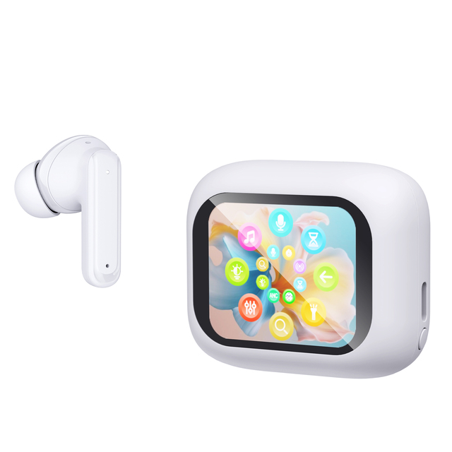 TWS Earbuds ANC and ENC True Wireless Stereo with LCD Touch Screen Noise Cancelling Headphones