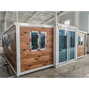 Pared exterior de acero efecto interior dormitorio 20 pies 40 pies plegable contenedor modular extensible pequeña casa portátil con baño