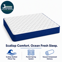 Matelas à ressorts ensachés compressés et roulés sous vide, housse en tissu tricoté respirant, livraison directe de l'usine