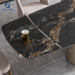 Ensemble de <span class=keywords><strong>table</strong></span> à manger en pierre frittée <span class=keywords><strong>Table</strong></span> à manger extensible en usine de Guangdong Foshan pour 8 chaises avec base en acier au carbone - Product Image 5