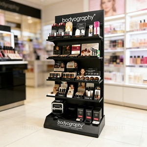 Support d'exposition au sol pour salon de beauté, étagère en métal personnalisée avec étagères pour l'exposition de produits cosmétiques, mobilier - Product Image 1