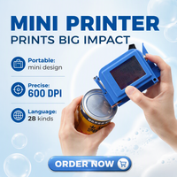 Mini Impresora de Inyección de Tinta con 28 Idiomas para Imprimir Fecha, Texto y Logotipo en Metal, Plástico, Madera, Papel y Cajas