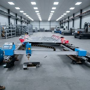 Máquina de corte por plasma CNC portátil tipo pórtico, 220V, con control paso a paso, cortadora de plasma y llama de doble riel de precisión para chapa de acero inoxidable y acero al carbono - Product Image 1