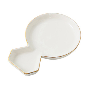 Piring Perhiasan Porselen Putih Bentuk Kotak Enam Sisi Gaya Klasik, Nampan Keramik untuk Hari Valentine, Hari Ibu, Perhiasan, Gelang, Cincin - Product Image 5