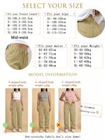 Pantalon cargo taille haute pour femme, coupe large, plusieurs poches, style décontracté streetwear, longueur intégrale