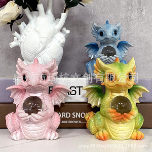 Light Up Dragon Figurine Colorful Resin Home Decor For Living Room <b>Bedroom</b> <b>Desk</b> Decoration - Product Image 1
