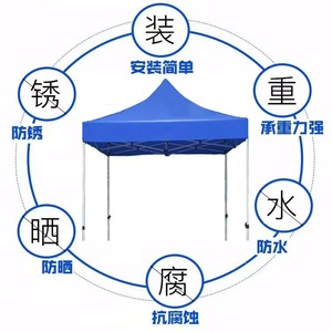 Carpa Publicitaria para Exteriores 3x3 Plegable de Cuatro Esquinas, Telescópica, para Exposiciones, Impermeable, con Protección Solar, Antioxidante y Duradera - Product Image 1