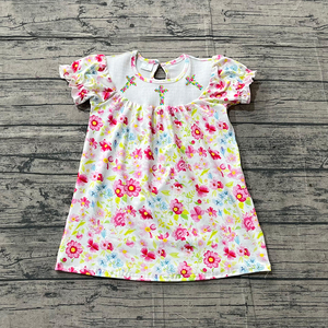Pre-orden MOQ 5: Vestido de Halloween para Niños con Estampado Floral, Venta al por Mayor, Fábrica de Boutique, Nueva Moda Infantil, Algodón Orgánico Suave - Product Image 3