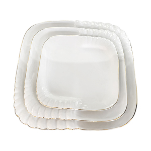 Ensemble d'assiettes à dîner <span class=keywords><strong>en</strong></span> <span class=keywords><strong>porcelaine</strong></span> à bord doré de luxe, petit bol <span class=keywords><strong>en</strong></span> céramique de <span class=keywords><strong>service</strong></span> pour la maison et l'hôtel, vente <span class=keywords><strong>en</strong></span> gros <span class=keywords><strong>en</strong></span> usine - Product Image 2