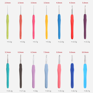 Цветные резиновые мягкие крючки для вязания крючком, шерстяные инструменты для вязания, алюминиевая одноголовная Нескользящая сумка для вязания крючком, крючки для вязания - Product Image 6