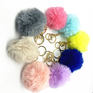 Llavero de Pompón de Piel Sintética Multicolor, Diseño de Bola de Pelo Esponjosa, Lindo y Suave, Accesorios de Llavero de Pompón - Product Image 2
