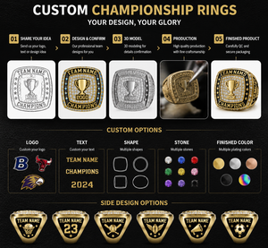 Anello Commemorativo Sportivo Personalizzato in Metallo per Uomo, Premio per Softball, Basket, Baseball, Calcio, Boxe - Product Image 5