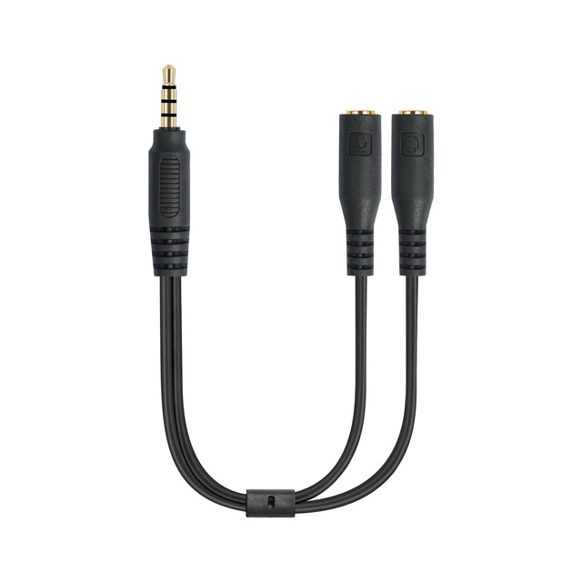 CTIA Standard Mobile Karaoke Headset Microphone Splitter Adapter (1-to-2)