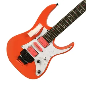 Электрогитара 7 В оранжевого цвета с розовыми звукоснимателями, быстрая доставка в США, гитара Stev Vai