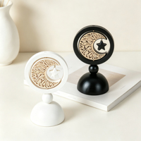 Décoration de table ronde en bois, lune et étoile, Ramadan, ornement de fête islamique de qualité supérieure, cadeau parfait pour la maison musulmane, festival de l'Aïd