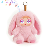 Haut-parleur intelligent portable et tendance en peluche rose en forme de lapin, avec contrôle via application Tuya AI et Bluetooth, 2W, pour chambre d'enfant, divertissant et éducatif