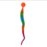 Jouet pour chat interactif en forme de chenille arc-en-ciel avec balle élastique, accessoires de remplacement pour baguette à chat