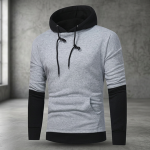เสื้อฮู้ดดี้ผู้ชายสุดหรูสำหรับฤดูใบไม้ร่วง สไตล์สตรีทแวร์ ผ้าฟลีซหนานุ่ม 100% ผ้าฝ้าย ทรงปกติ สีพื้น เรียบง่าย ไม่เป็นขุย แห้งเร็ว ประดับด้วยคริสตัล - Product Image 4