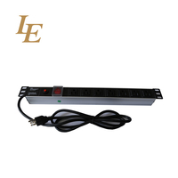 PDU 19 pouces 4-8 voies avec interrupteurs, installation horizontale/verticale, pour rack, prises électriques, construction métallique, composants en cuivre