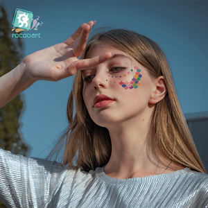 Pegatina de tatuaje con purpurina para mujeres y niñas, maquillaje temporal personalizado, venta directa de fábrica, novedad - Product Image 2