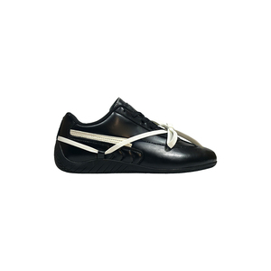 Sneaker Casual da Uomo Ispirate al Motorsport, Basse, Nere e Bianche, con Lacci, <span class=keywords><strong>Scarpe</strong></span> da Guida Piatte, Traspiranti in Pelle, Stile Moda - Product Image 2