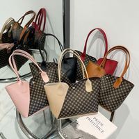 Sac à main vintage unique imprimé pour le dropshipping, sac seau tendance bicolore avec bandoulière et poche pour téléphone/portefeuille