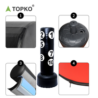 TOPKO Sac de boxe lourd Sac de kickboxing gonflable pour hommes femmes adolescents, équipement de boxe Kicking Stand Sac de sable