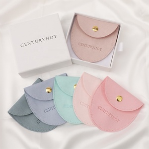 PUPPYSEW Sacs à bijoux en microfibre 8*8cm personnalisés, pochette d'emballage pour bijoux, pochette ronde pour bijoux avec logo - Product Image 2