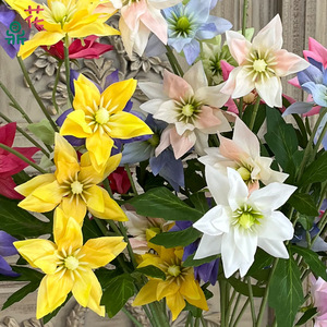 Five-headed Ice Beauty Clematis Silk <b>Flowers</b> Round Wedding <b>Wall</b> Decorations For Banquet Hall <b>Flower</b> <b>Wall</b> - Product Image 4