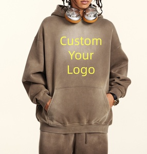 Sweat-shirt à capuche oversize pour homme en molleton épais 370 GSM, personnalisable avec logo OEM, style streetwear, vierge - Product Image 2