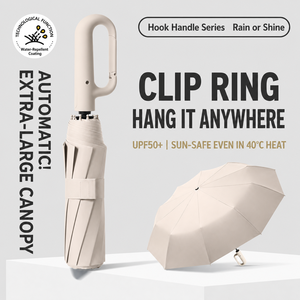 Paraguas Plegable Portátil con Protección UV UPF50+, Resistente al Viento (10m/s), con Anillo de Plástico y Mango con Hebilla, Apertura Automática, Impresión Personalizada con Logotipo - Product Image 1