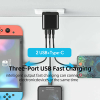 Chargeur mural à charge rapide USB C 30W double port Adaptateur secteur protégé OTP Bloc de charge pour téléphone portable