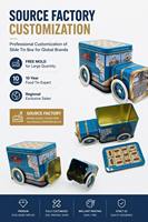Boîte en fer blanc vintage en forme de camion avec logo personnalisé, boîte métallique détachable pour biscuits, bonbons, cadeaux, vente en gros, fournisseur OEM d'usine