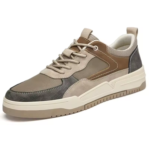 Chaussures de skate pour hommes, baskets décontractées tendance, chaussures de skate en cuir, chaussures de sport basses à lacets, chaussures plates rétro, chaussures décontractées à plateforme - Product Image 3