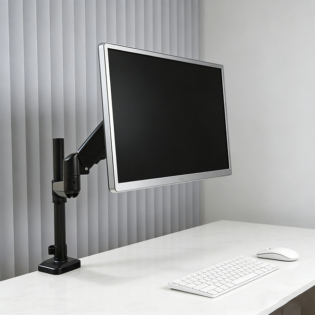 Durable Gas Spring Monitor Arm with Multi-joint 360°Rotation Supports Desktop Mounting to Optimize Ergonomic Posture