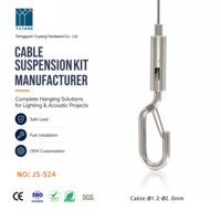 Crochet de fixation à ressort pour câble métallique, sortie latérale en métal pour suspension de panneaux acoustiques et d'éclairage, vente en gros