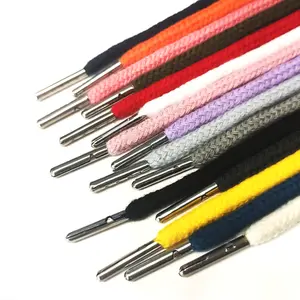 Para Corde Custom Kleur Elastische Katoen Gevlochten Katoenen Koorden String Voor Kleding Hoodies Touw Koord Draw Cord